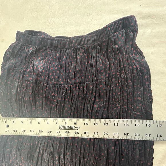 Ines De La Fressange Uniqlo Womens Polka Dot Twist Pleated Long Skirt Large New - Picture 7 of 8